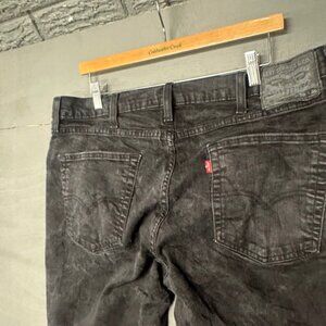 Levis 514 Straight Fit Corduroy Pants Mens 38x30 Charcoal Black Cords Stretch